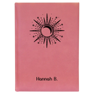 Large pink leatherette journal laser etched with 'Sunburst' design