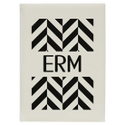 Large white leatherette sketch book laser etched with 'Pattern with Initials' design