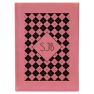 Large pink leatherette journal laser etched with 'Argyle' design