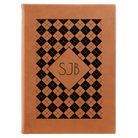 Large rawhide leatherette sketch book laser etched with 'Argyle' design