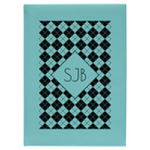 Large teal leatherette journal laser etched with 'Argyle' design