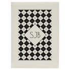 Large white leatherette journal laser etched with 'Argyle' design