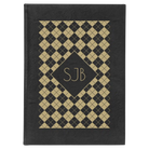 Large black/gold leatherette sketch book laser etched with 'Argyle' design
