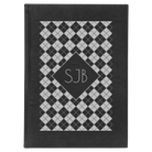 Large black/silver leatherette journal laser etched with 'Argyle' design