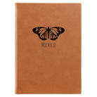 Large rawhide leatherette journal laser etched with 'Butterfly Name' design