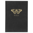 Large black/gold leatherette journal laser etched with 'Butterfly Name' design