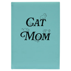 Large teal leatherette sketch book laser etched with 'Cat Mom' design