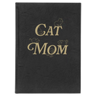 Large black/gold leatherette sketch book laser etched with 'Cat Mom' design