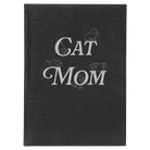 Large black/silver leatherette journal laser etched with 'Cat Mom' design