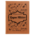 Large rawhide leatherette journal laser etched with 'This Journal Belongs to' design