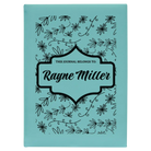Large teal leatherette journal laser etched with 'This Journal Belongs to' design