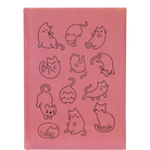 Large pink leatherette sketch book laser etched with 'Multi-Cat' design