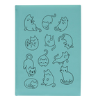 Large teal leatherette journal laser etched with 'Multi-Cat' design
