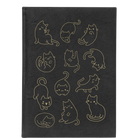 Large black/gold leatherette journal laser etched with 'Multi-Cat' design