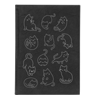 Large black/silver leatherette sketch book laser etched with 'Multi-Cat' design
