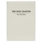 Large white leatherette sketch book laser etched with 'Next Chapter' design