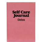 Large pink leatherette sketch book laser etched with 'Self Care' design