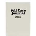 Large white leatherette journal laser etched with 'Self Care' design