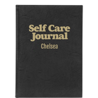 Large black/gold leatherette sketch book laser etched with 'Self Care' design