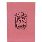 Large pink leatherette journal laser etched with 'One with Nature' design