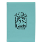 Large teal leatherette journal laser etched with 'One with Nature' design