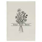Large white leatherette journal laser etched with 'Bouquet Text' design