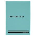 Large teal leatherette journal laser etched with 'The Story of Us' design