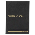 Large black/gold leatherette journal laser etched with 'The Story of Us' design