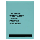 Large teal leatherette journal laser etched with 'The Times I wont Admit' design