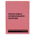 Large pink leatherette sketch book laser etched with 'Pickup Lines' design