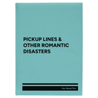 Large teal leatherette sketch book laser etched with 'Pickup Lines' design