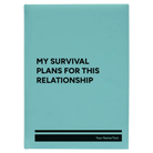 Large teal leatherette sketch book laser etched with 'My Survival Plans' design