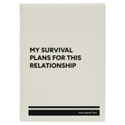 Large white leatherette journal laser etched with 'My Survival Plans' design