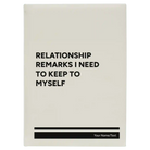 Large white leatherette journal laser etched with 'Relationship Remarks' design