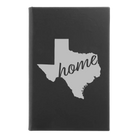 Small black/silver leatherette sketch book laser etched with 'Texas Home' design