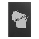 Small black/silver leatherette sketch book laser etched with 'Wisconsin Home' design