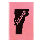 Small pink leatherette journal laser etched with 'Vermont Home' design