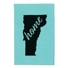 Small teal leatherette journal laser etched with 'Vermont Home' design