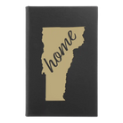 Small black/gold leatherette journal laser etched with 'Vermont Home' design