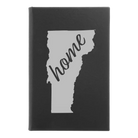 Small black/silver leatherette journal laser etched with 'Vermont Home' design