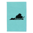 Small teal leatherette sketch book laser etched with 'Virginia Home' design
