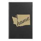 Small black/gold leatherette sketch book laser etched with 'Washington Home' design