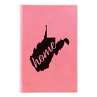 Small pink leatherette journal laser etched with 'West Virginia Home' design
