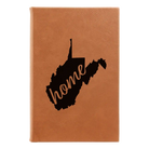 Small rawhide leatherette journal laser etched with 'West Virginia Home' design