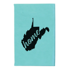 Small teal leatherette journal laser etched with 'West Virginia Home' design