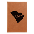 Small rawhide leatherette journal laser etched with 'South Carolina Home' design