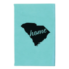 Small teal leatherette journal laser etched with 'South Carolina Home' design