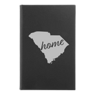 Small black/silver leatherette sketch book laser etched with 'South Carolina Home' design
