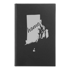 Small black/silver leatherette sketch book laser etched with 'Rhode Island Home' design