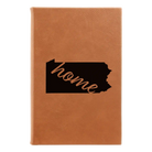 Small rawhide leatherette journal laser etched with 'Pennsylvania Home' design